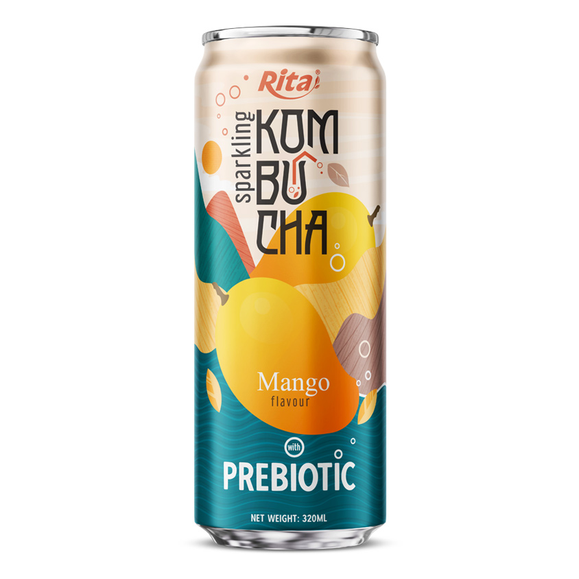Rita Sparkling Kombucha Mango Flavour with Prebiotic 320ml Can